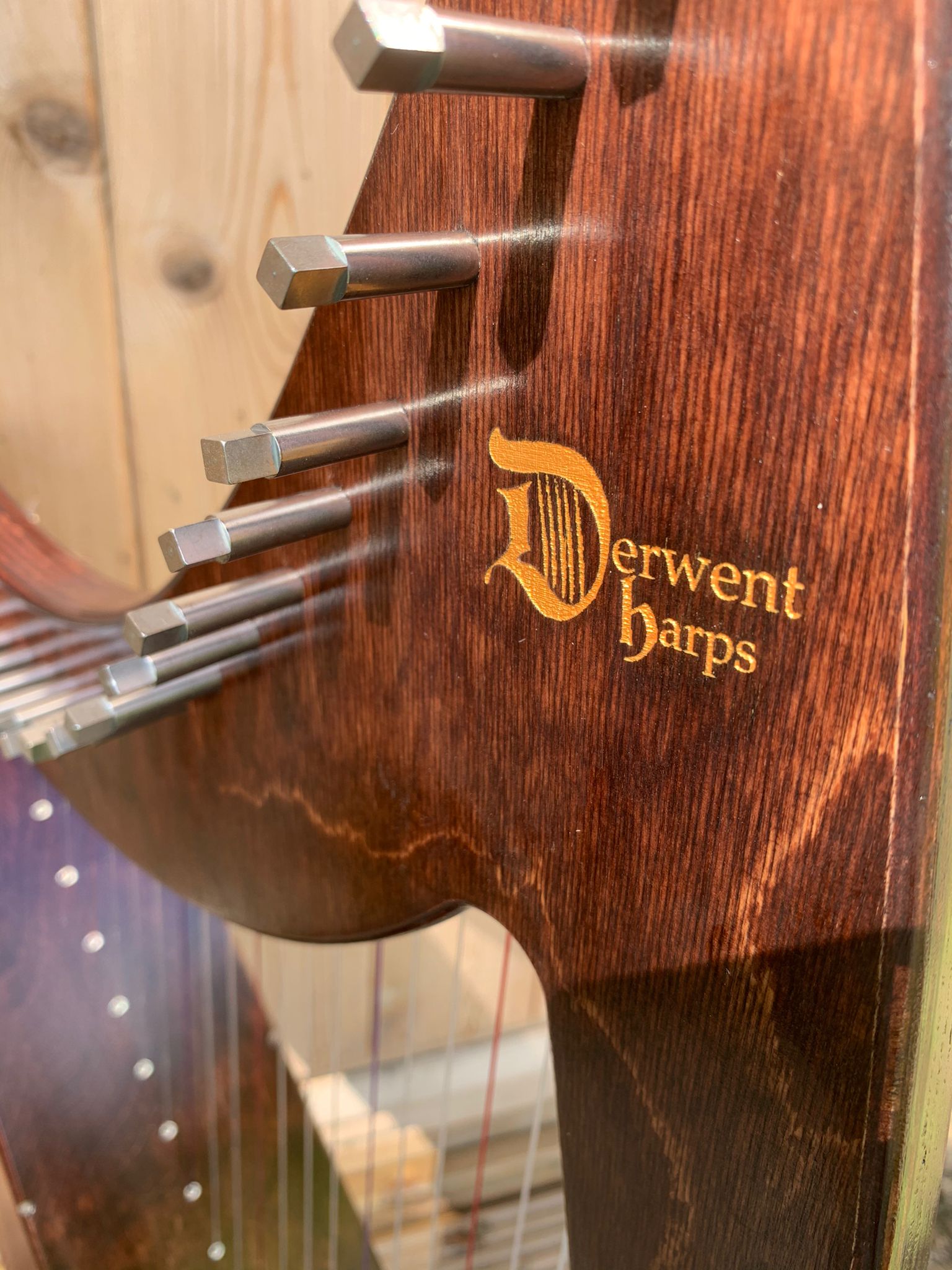 Derwent Harps Adventurer 20 with F and C Levers  in Natural Wood Finishes Made in Wales